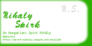 mihaly spirk business card
